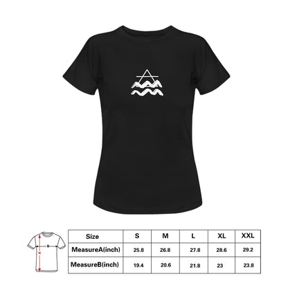 TABOO TIDE Women's Aquarius Zodiac Star Sign with Air Element Symbol Cotton T-shirt