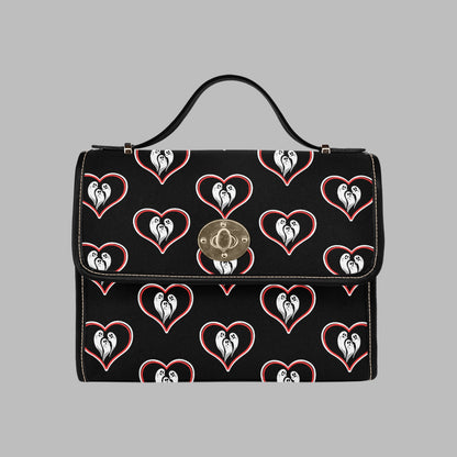 Women's Ghost Heart Print Handbag with Shoulder Strap