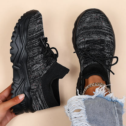 Women's Mesh Lace Up Sock Casual Trainers