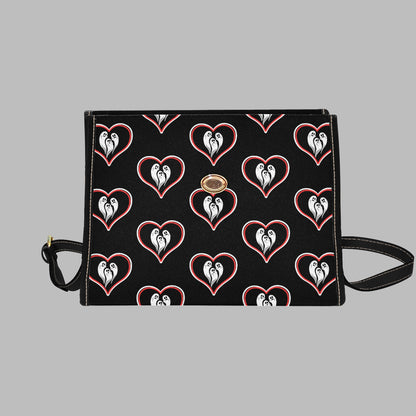 Women's Ghost Heart Print Handbag with Shoulder Strap