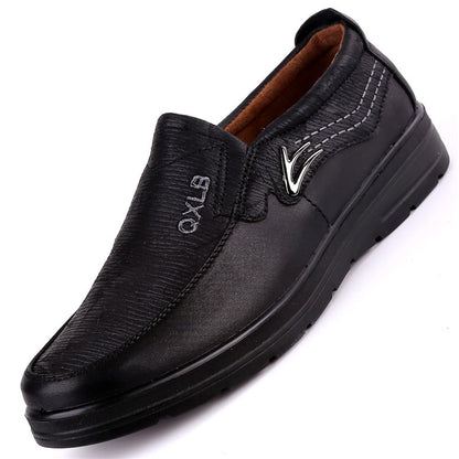 Men's Leather Style Loafer Shoes Pull On Bendable Flat Footwear