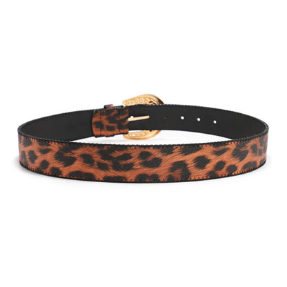 Women's Leopard Print PU Leather Belt Accessories Casual Fashion