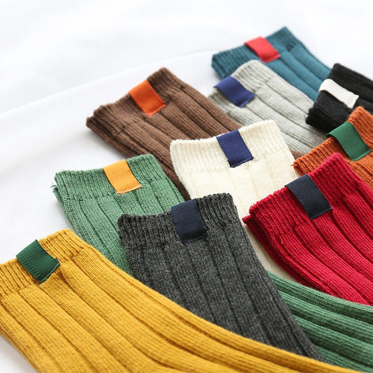 Women's Solid Colour Ribbed Warm 3D Socks Warm Footwear