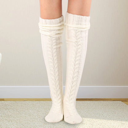 Women's Knitted Knee Length Socks Soft Thick Stockings