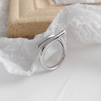 Women's Interweaved Rod Ring 925 Sterling Silver Jewellery