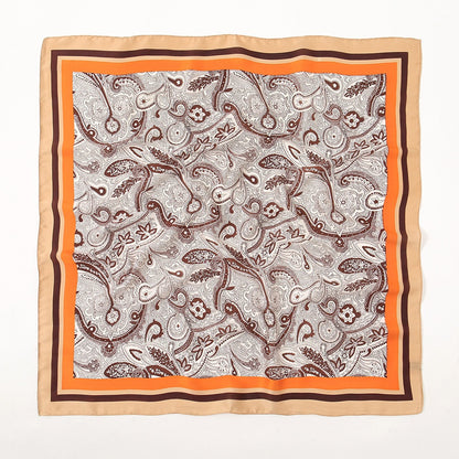 Women's Paisley Print Faux Silk Small Square Scarf