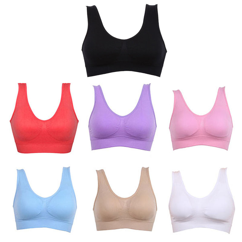 Women's Sport Fitness Yoga Running Padded Wireless Crop Tops Bra