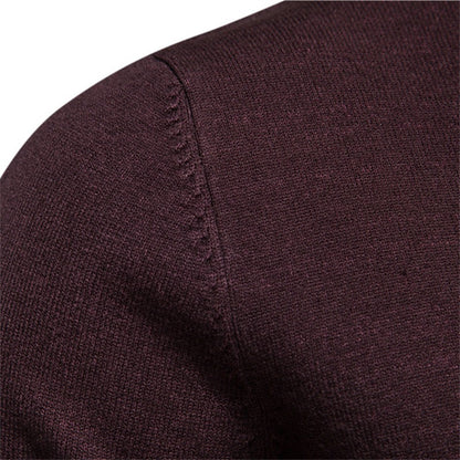 Men's Solid Colour Thickened Thermal Sweater Knitted Long Sleeve Medium Neck Slim Fit Jumper