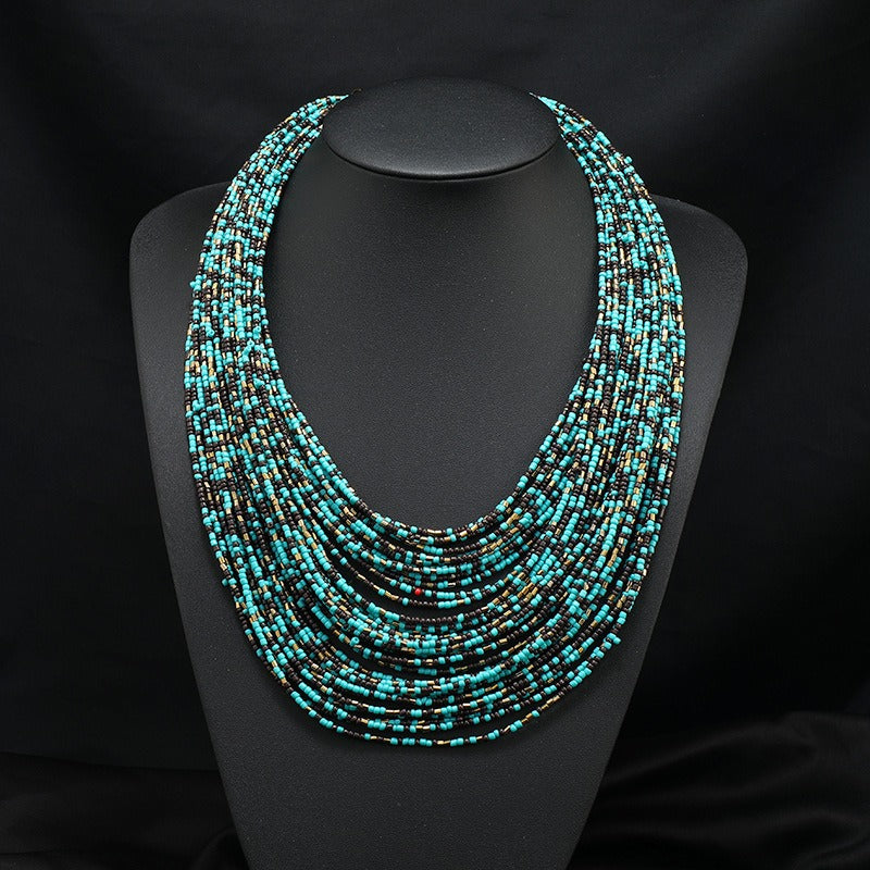 Bohemian Colourful Multi-layer Beaded Necklace Chain