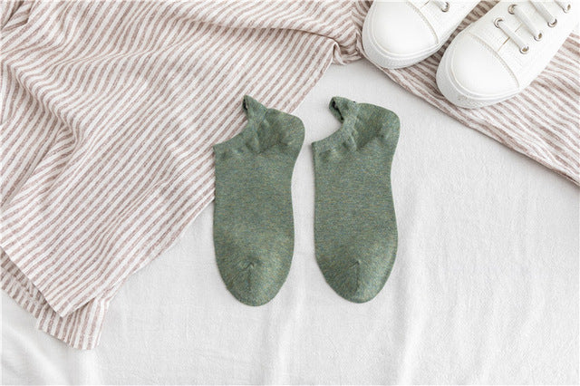 Women's Cotton Ankle Socks Embroidered Funny Face Expression 1 Pair