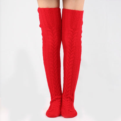 Women's Knitted Knee Length Socks Soft Thick Stockings