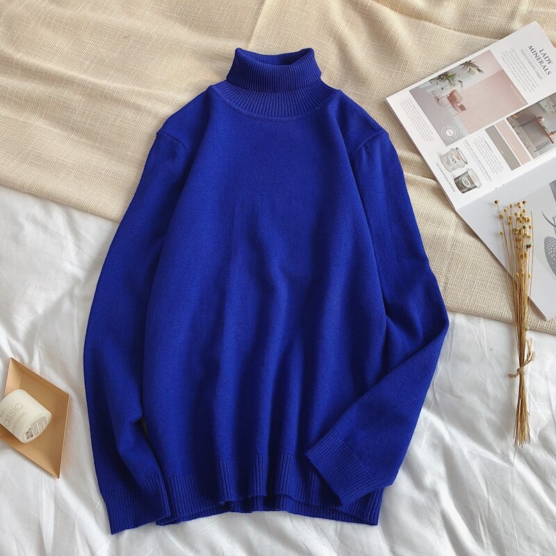 Men's Winter Pullover Turtle Neck Long Sleeve Sweater Jumper Knitwear Cotton Casual Fashion Clothing Tops