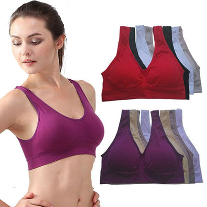 Women's Sport Fitness Yoga Running Padded Wireless Crop Tops Bra