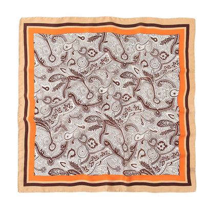 Women's Paisley Print Faux Silk Small Square Scarf