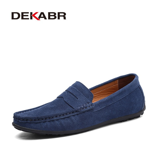 Men's Moccasins Loafers High Quality Genuine Leather Shoes Flat Lightweight Footwear