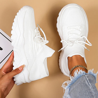 Women's Mesh Lace Up Sock Casual Trainers