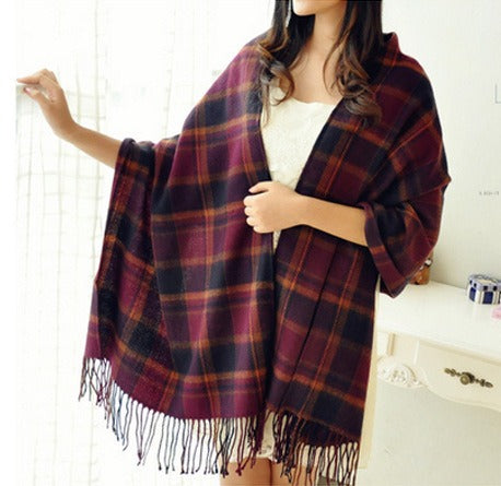 Women's Imitation Cashmere Fringed Tassel Edge Scarf