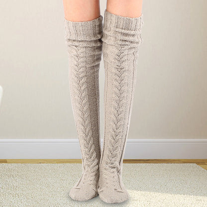 Women's Knitted Knee Length Socks Soft Thick Stockings