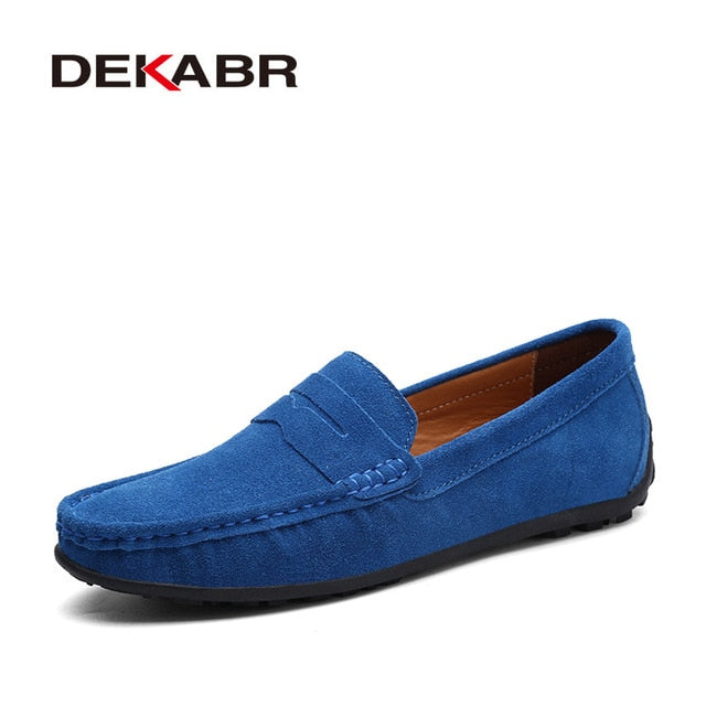 Men's Moccasins Loafers High Quality Genuine Leather Shoes Flat Lightweight Footwear