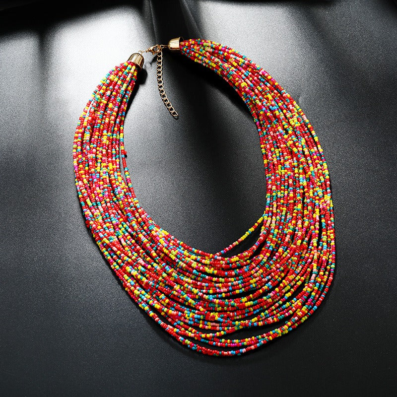 Bohemian Colourful Multi-layer Beaded Necklace Chain