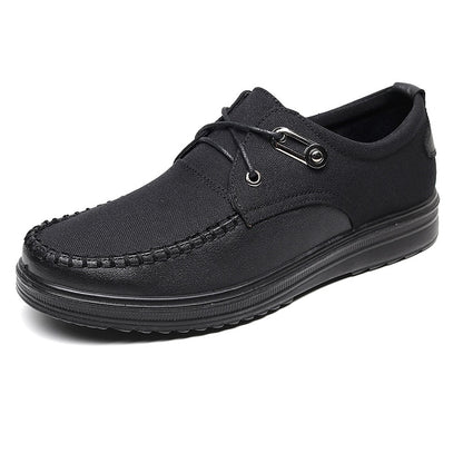 Men's Leather Style Loafer Shoes Pull On Bendable Flat Footwear