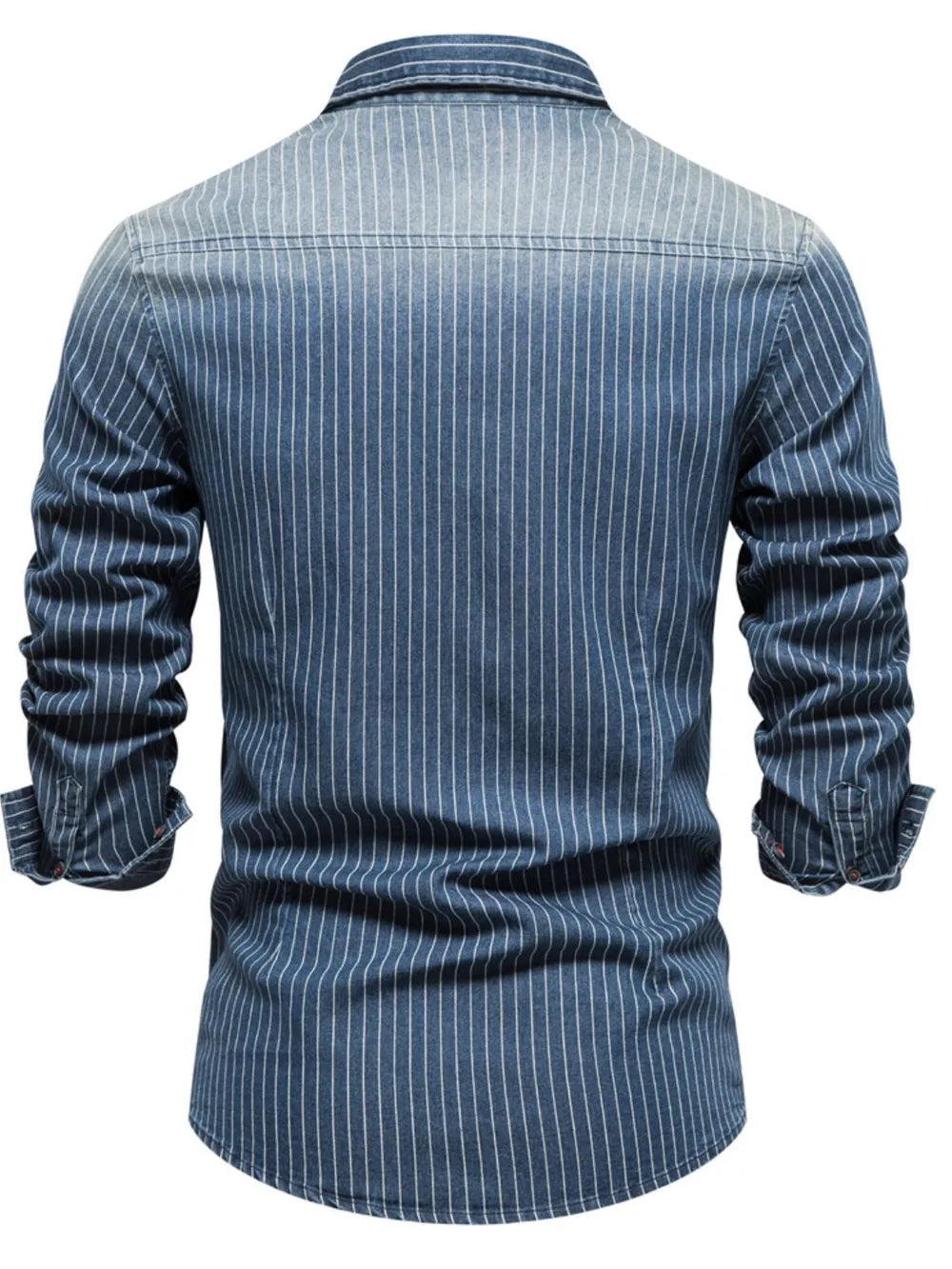 Men's Pinstripe Denim Shirt