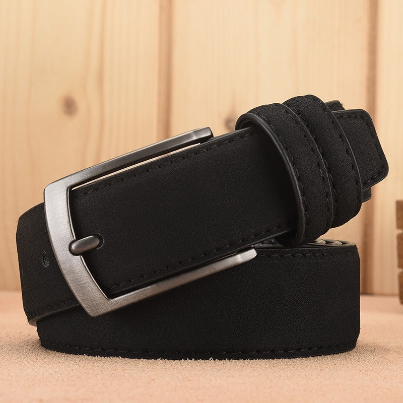 Men's Suede Leather Buckle Belt