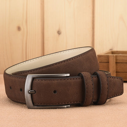 Men's Suede Leather Buckle Belt