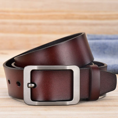 Men's Leather Belt Pin Buckle Simple Basic Casual Fashion Accessories