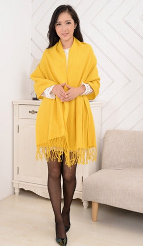 Women's Imitation Cashmere Fringed Tassel Edge Scarf