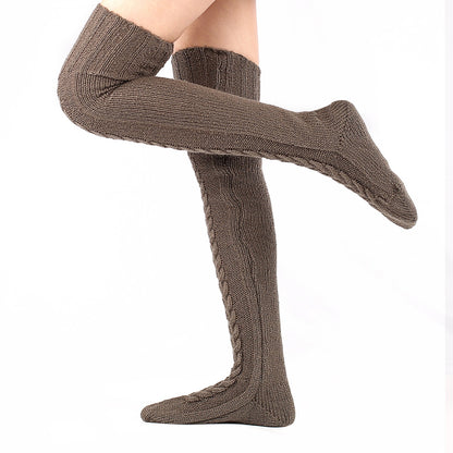 Women's Knitted Knee Length Socks Soft Thick Stockings