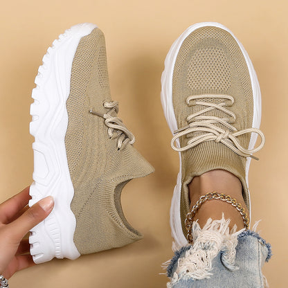 Women's Mesh Lace Up Sock Casual Trainers