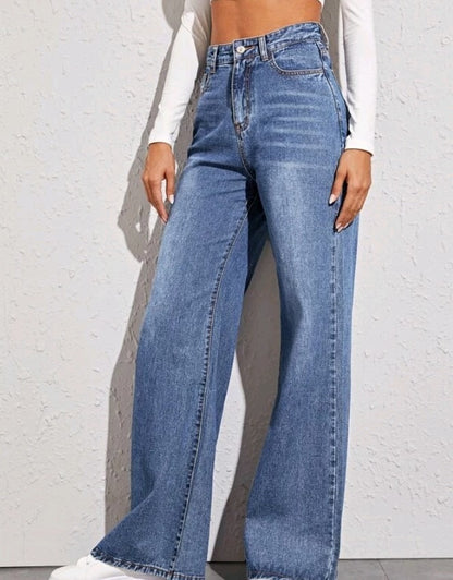 Women's Denim Jeans Wide Leg Flare Trousers