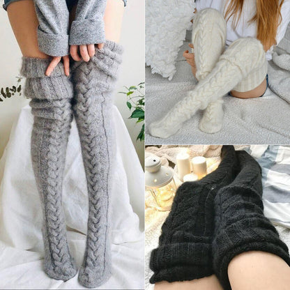 Women's Knitted Knee Length Socks Soft Thick Stockings