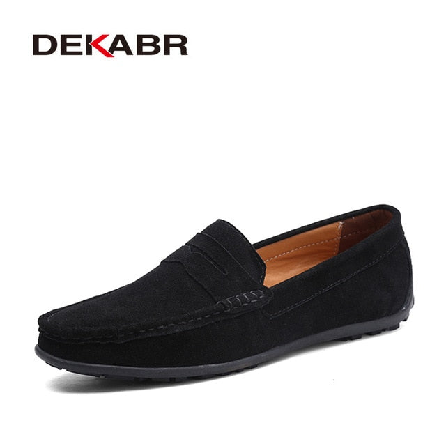 Men's Moccasins Loafers High Quality Genuine Leather Shoes Flat Lightweight Footwear