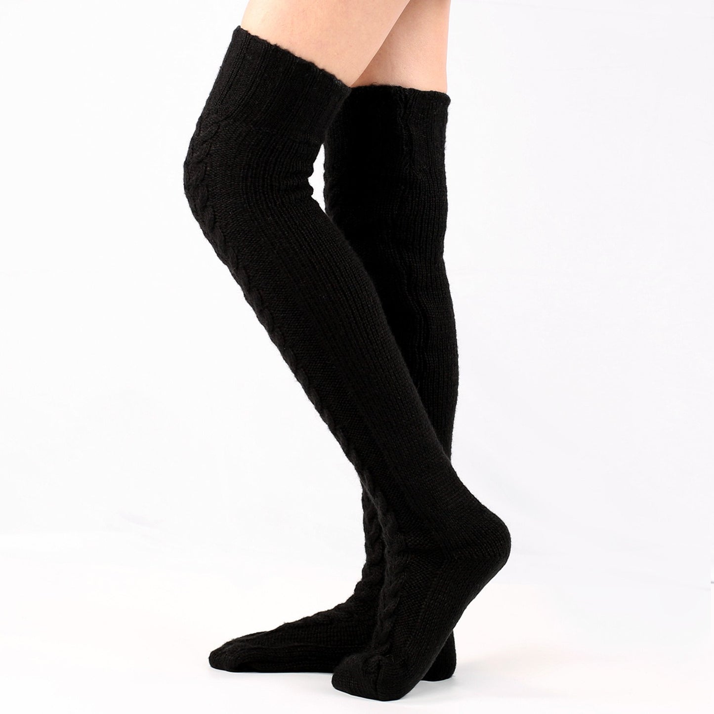 Women's Knitted Knee Length Socks Soft Thick Stockings