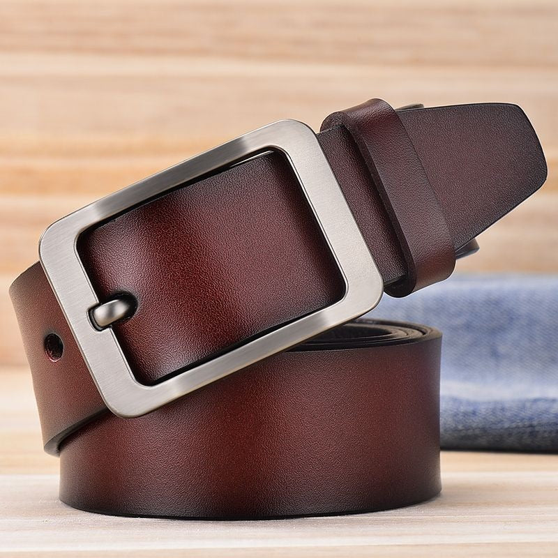 Men's Leather Belt Pin Buckle Simple Basic Casual Fashion Accessories