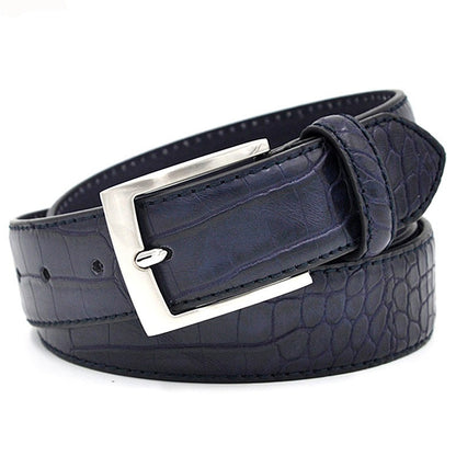 Men's PU Leather Belt Snakeskin Pin Buckle Casual Fashion Accessories