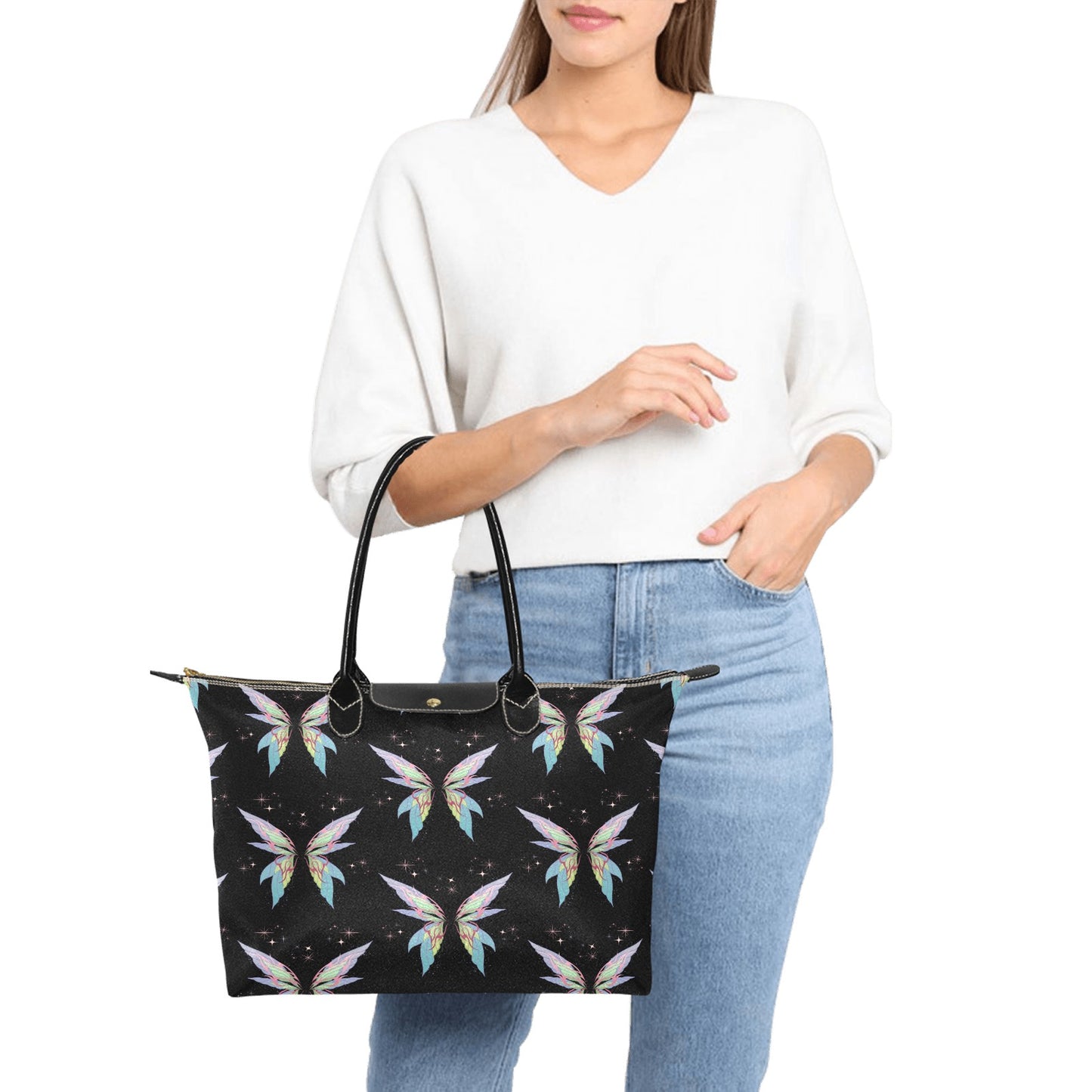 Women's Black Butterfly Classic Handbag