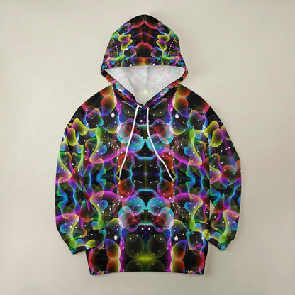 Women's Galactic Rainbow Print Dropped Sleeve Hoodie