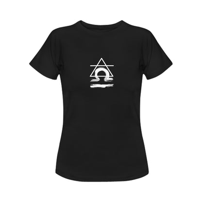 TABOO TIDE Women's Libra Zodiac Star Sign with Air Element Symbol Cotton T-shirt