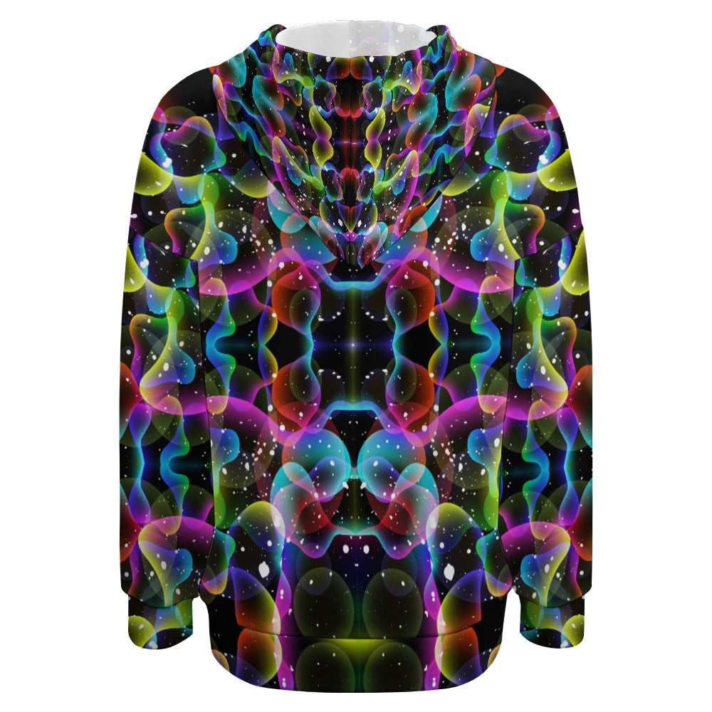 Women's Galactic Rainbow Print Dropped Sleeve Hoodie