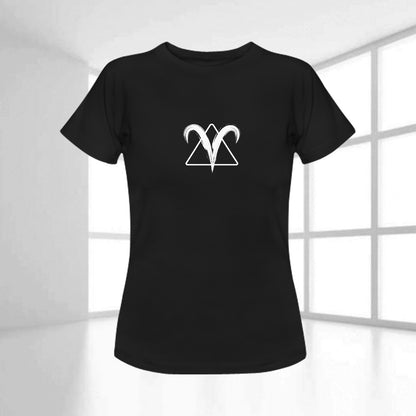 TABOO TIDE Women's Aries Zodiac Star Sign with Fire Element Symbol Cotton T-shirt