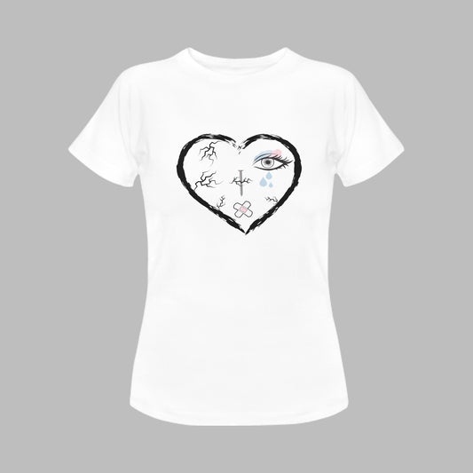 Women's Broken Heart Cotton T-shirt