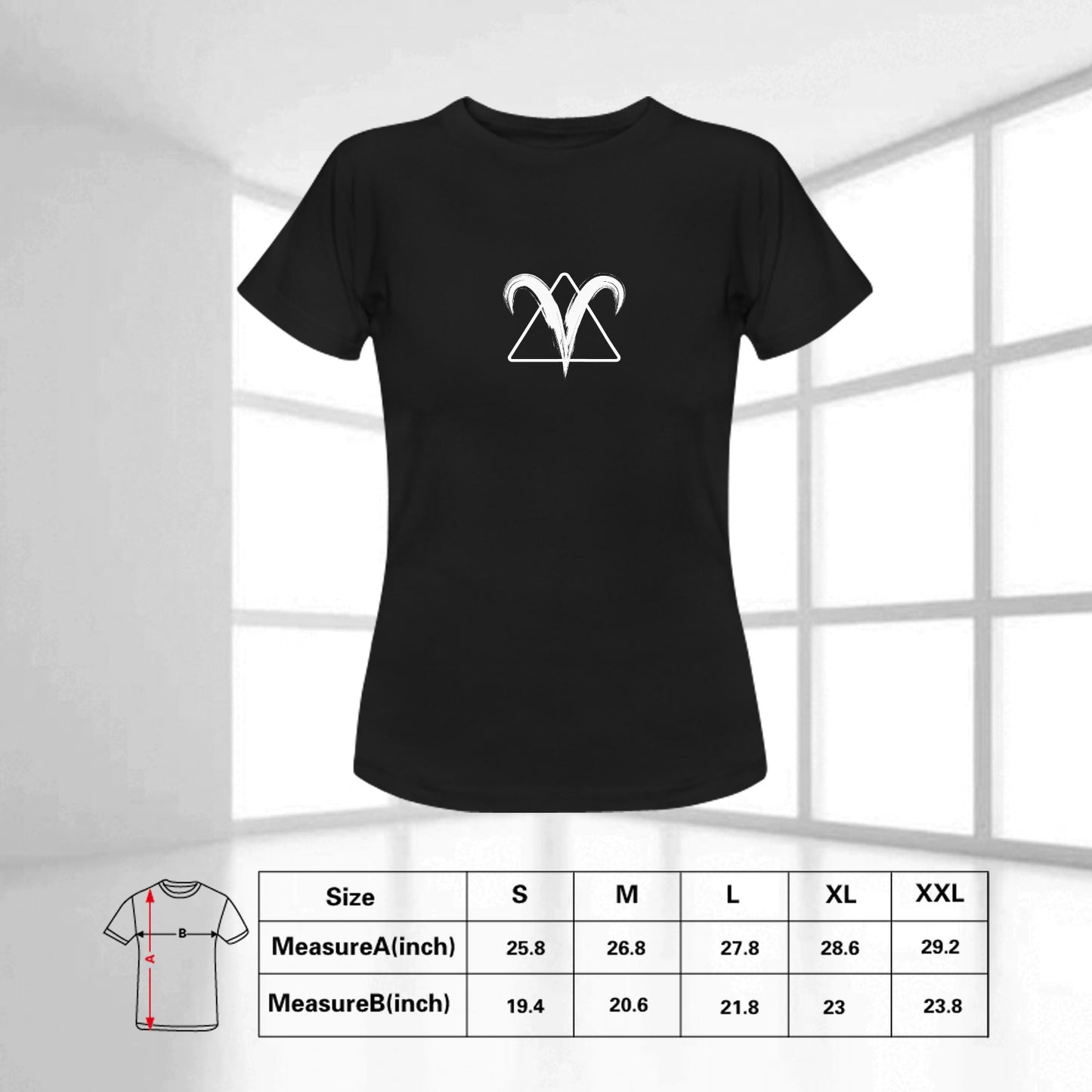 TABOO TIDE Women's Aries Zodiac Star Sign with Fire Element Symbol Cotton T-shirt