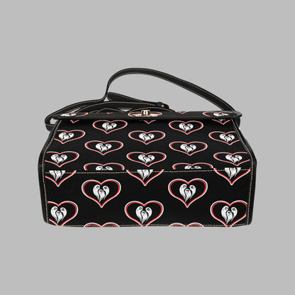 Women's Ghost Heart Print Handbag with Shoulder Strap