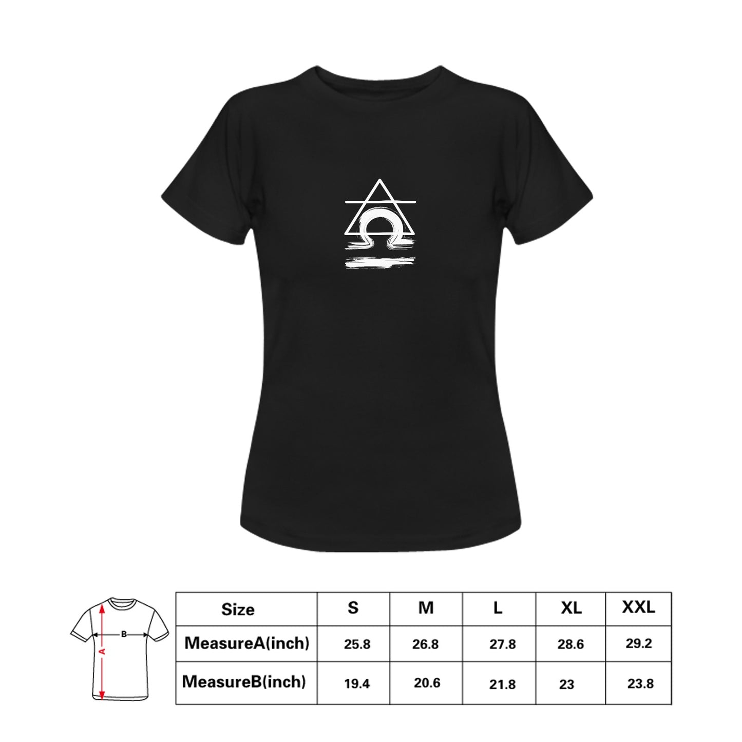 TABOO TIDE Women's Libra Zodiac Star Sign with Air Element Symbol Cotton T-shirt