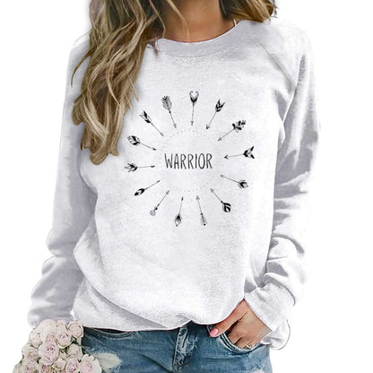 Women's Warrior Arrows Letter Print Sweatshirt Pullover