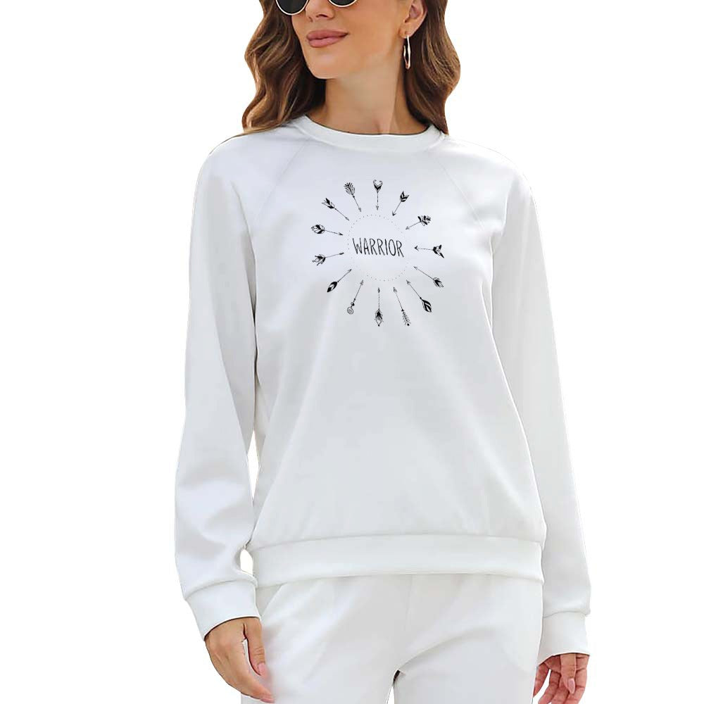 Women's Warrior Arrows Letter Print Sweatshirt Pullover