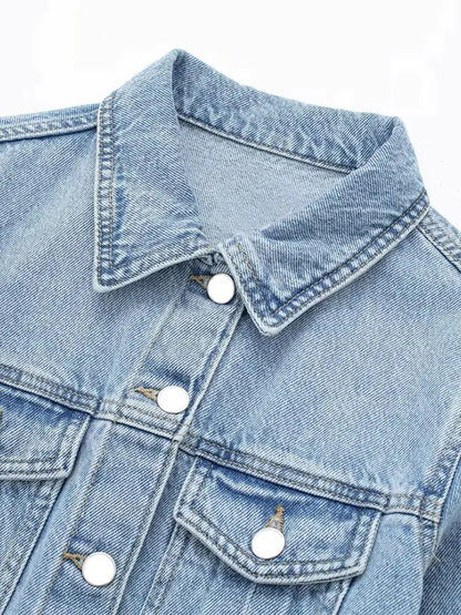 Women's Denim Shirt Dress Midi Long Sleeve Button Front Belt Tie Waist